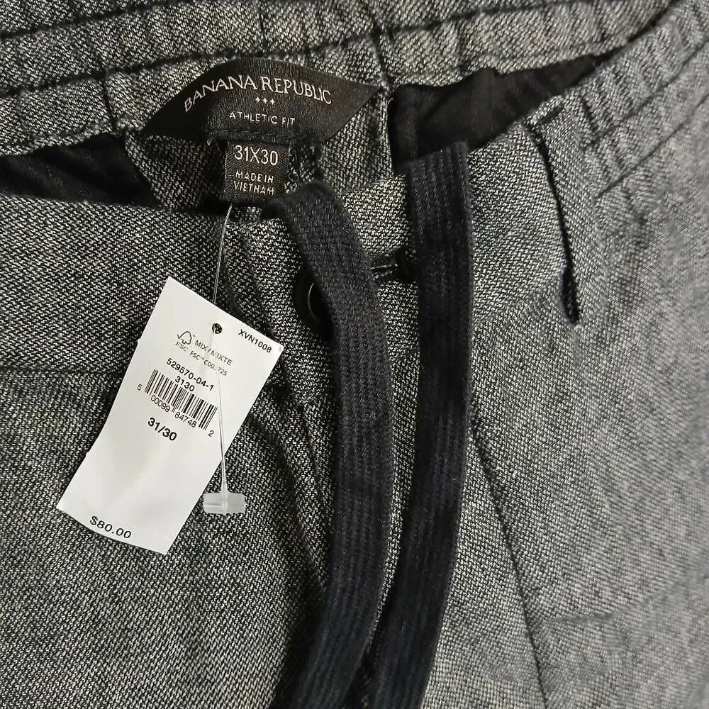 Banana republic womens 30/30 linen cotton pants gray draw string casual